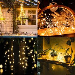 Strings 2022 Year Decorations Led Fairy Light Christmas Outdoor Lights Waterproof Outside Wall Garland Free Shape String Decor