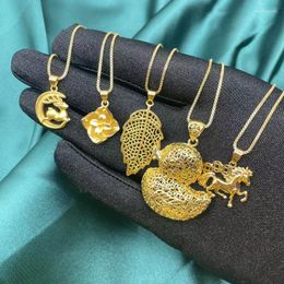 Pendant Necklaces 24K Gold Pendants For Women Luxurious 45cm 999 Stamp Long Chains Colorfast Golden Choker Wedding Jewellery Wholesale