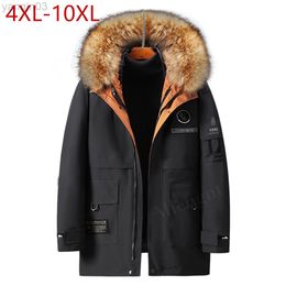 Men's Jackets Winter Men Imitation Rabbit Fur Lining Parka Thick Warm High Quality Jacket Detachable Fur Collar Liner Jackets Plus Large Size 10XL L220830