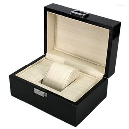 Watch Boxes Premium Elegant Men's Box Gift Wooden Black Texture Packaging