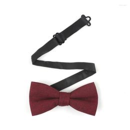 Bow Ties Men's Adjustable Dark Red Vintage Tie Butterfly Cravat Bowtie Tuxedo Bows Party Gift Accessories Cotton