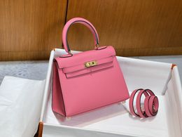 Brand purse 20cm mini shoulder bag women luxury handbag epsom Leather handmade stitching pink many other Colours to choose fast delivery wholesale price