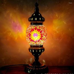 Table Lamps Exotic Turkish Mosaic Lamp Bar Decorative Glass Bohemian Style Deco Vintage Desk Bedside Lightings For Bedroom