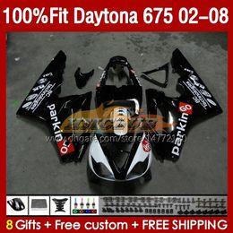 OEM Fairings For Daytona675 2002 2003 2004 2005 2006 2007 2008 Bodywork 148No.62 Daytona 675 R CC 675R 02 03 04 05 06 07 08 675CC 02-08 Injection Fairing Kit black stock