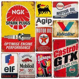 Metal Painting Vintage Metal Tin Signs Garage Rules Gas Oil Bar Rustic Pin Up Poster Plaque Pub Wall Decor Bedroom Home Decor Iron Painting T220829