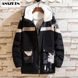 Men's Jackets Anszktn Winter Warm Coat Casual Autumn Buffer Thick White Duck Parka Male Down With Hood L220830