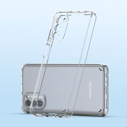 Phone Cases For Motorola Moto G42 G32 G62 5G Mobile Cover 1.5MM Transparent Clear Acrylic TPU Shockproof D1
