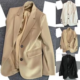 Women's Suits Comfortable Chic Woman Buttons Placket Pure Colour Temperament Casual Blazer 3D Cutting Suit Jacket Cuffs Outerwear