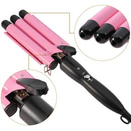 barrel hair waver NZ - 3 Barrel Curling Iron Wand Hair Waver Curler Iron Triple Barrels Hair Waving Styling Tools Crimping Tool for Deep Waves270G