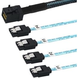 Lighting Accessories MiniSAS HD SFF-8643 To 4SATA Straight Head Hard Disc Data Cable 12G Interface Mining