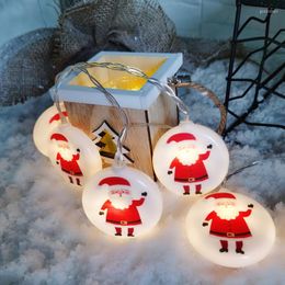 Strings 10leds Santa Elk Led Round Fairy Light String Christmas Tree Decoration For Home Holiday Bedroom Garland Navidad Decor