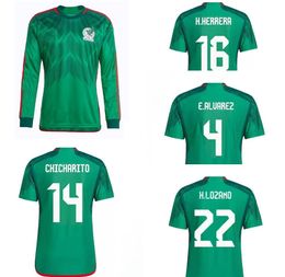 chicharito jerseys UK - 22-23 mexico long sleeve Soccer Jerseys sportswear home customized thai quality 14 Chicharito 9 R.Jimenez 22 H.Lozano 6 J.Araujo 10 G.dos Santos 18 A.Guardado 3 C.Salcedo