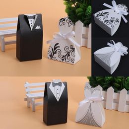 Gift Wrap 50/100pcs Candy Box Bride And Groom Dresses Wedding Gifts Favour Bonbonniere DIY Event Supplies