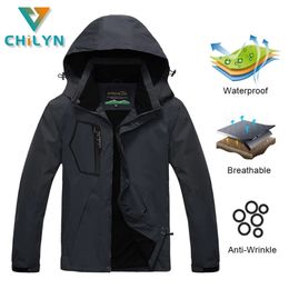 Outdoor Jackets Hoodies CHILYN Men Outdoor Camping Sports Coats Hiking Jacket Women Breathable Waterproof Hoodie Windbreaker Adventure Suit Windproof 220830