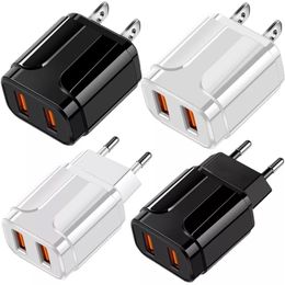 QC 3.0 EU US AC Wall Charger Travel 5V 2.4A 12w Charge 2 USB Power Adapter for Ipad Iphone Samsung LG Android Phone Pc