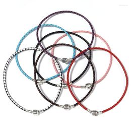 bracelets materials UK - Bangle 20 39 Cm 925 Sterling Silver Material Connect Buckle Leather Rope Single Layer Double Bracelet For Women Fashion Gift