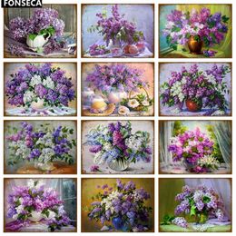 Metal Painting Lilac Flowers Metal Sign Retro Plaque Vintage Purple Flower Tin Sign Wall Decor for Living Room Garden Kitchen Art Iron Painting T220829