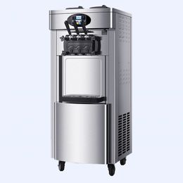 Soft Serve Ice Cream Machine Stainless Steel Vertical Sweet Cones Makers LCD Panel