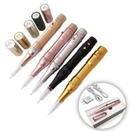 Tattoo Machine 5 Colors High Quality Wireless Permanent Makeup Microblading Eyebrows Dermograph With Cartridge Needles 220829