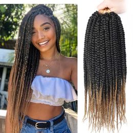 14 inch Box Braid Crochet Hair Japanese Fiber 12strands/pcs Short Braids Pre Looped for black Women Hair Extensions LS21