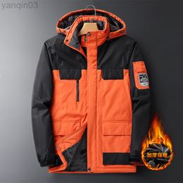 Men's Jackets Large Size Winter 2022 Outerwear Oversized Fleece Down Warm Parka Male 9XL 8XL Hooded Waterproof Men L220830