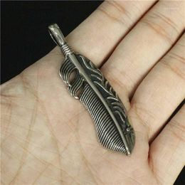 Pendant Necklaces 14g Mens Polishing Feather Leaf For Japan Stainless Steel Fashion Women