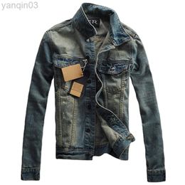 Men's Jackets Men Blue Denim Slim Fit Jeans New Spring Autumn Vintage Outfit Casual 3XL L220830