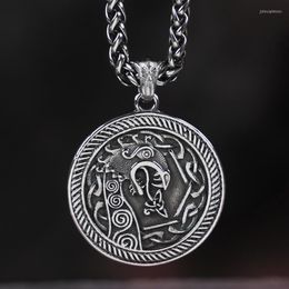 Pendant Necklaces Wizard Necklace For Men Viking Wolf Stainless Steel