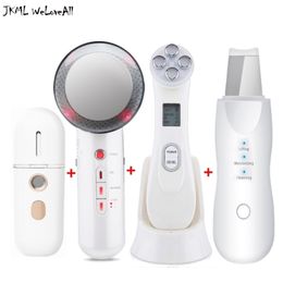 Face Massager EMS LED Light Skin Care Beauty Device Ultrasonic Scrubber Cavitation Body Slimming Sprayer 220829