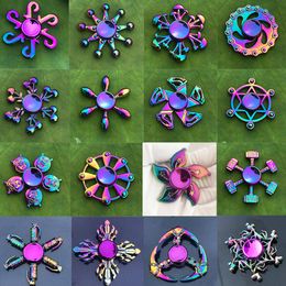 51Styles Hand Spinner Toys Zinc Alloy Metal Fidget Tri Spinners Rainbow Triangle Fingertip Gyro Spinning Top Dragon Wings Eye Finger Decompression Toy Gifts