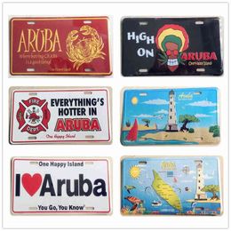 Metal Painting I LOVE ARUBA Plaque Vintage Metal Tin Signs Car Bar Cafe Home Decor Wall Stickers Art Poster Iron Billboard Plates 30x15 cm T220829