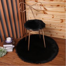Carpets Luxury Soft Small Artificial Sheepskin Rug Chair Cover Bedroom Mat Wool Warm Hairy Carpet Seat Covers Washable Gift