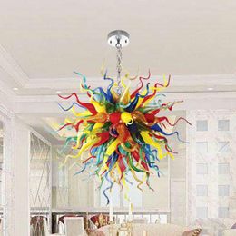 Pendant Lamps Modern Art Multicolor Balls Lamp 100% Mouth Blown Murano Glass Style Chandelier Lighting