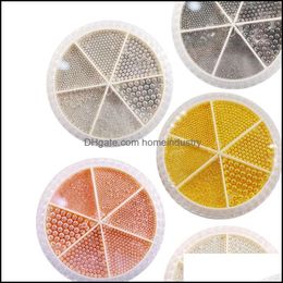 Nail Art Decorations Nail Art Decorations Box Tiny Steel Caviar Beads Set 6 Grids 0.8-M 3D Round Ball Charms Accessories Decoration M Dhul0