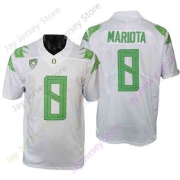 American College Football Wear American College Football Wear 2021 New NCAA Oregon Ducks Football Jersey 8 Marcus Mariota College Jersey White Green Size Youth Adul