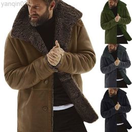 Jaquetas masculinas Fleece de inverno grosso que quente ultrapassina couro de manga comprida pur ropa de hombre roupas l220830