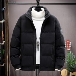 Men's Jackets Winter New Men Simple Stitching Warm Zipper Waterproof Jacket Stand-Up Collar Youth Popular Solid Colour Casual Style Parka L220830