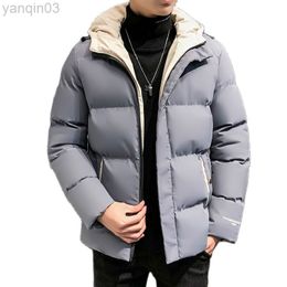 Men's Jackets Winter For Men Harajuku Hooded Parka Casual Solid Fluffy Heavy Fashion Korean Streetwear Thick Warm Man L220830