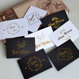 Party Supplies 100PCS Creative Greeting Cards Mini Wedding Thank You Cards Message Gift Box Decoration Birthday Card 20220830 E3