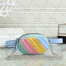 Designer Macaron Color cross Body Bag Shoulder Handbags Women waist belt Chain Bags