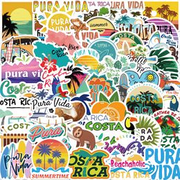 Pack of 50Pcs Cartoon Costa Rica Stickers No-Duplicate Waterproof Vinly Sticker for Luggage Skateboard Notebook Water Bottle Car decals Kids Toys