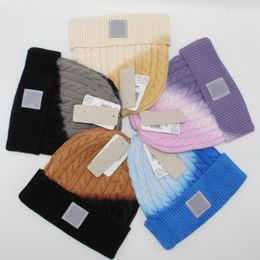 Unisex Winter Hats Fashion Tie-dye Knitting Pullover Hat Warm Cap Autumn Winter Cuffed Beanie Stretchy Skull Warms Caps
