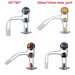 Quartz Banger 10mm 14mm Male Joint Smoking Accessories Seamless Fully Weld Terp Slurper Bevelled Edge Blender Spin Banger Nail For Bongs 45° 90°