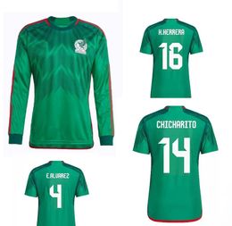 chicharito jerseys UK - long sleeve 22-23 mexico Soccer Jerseys home customized thai quality 14 Chicharito 9 R.Jimenez 22 H.Lozano 6 J.Araujo 10 G.dos Santos Design Your Own Football Jersey