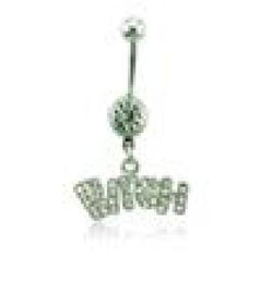 Neue Ankunft Bauchnabel Ringe Mode 316L Edelstahl Sexy Strass Brief Nabel Piercing Schmuck