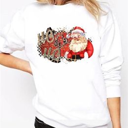 Womens T Shirt Women Santa Clause 90s Trend Lovely Graphic SweaT Shirts Holiday Merry Christmas Fashion Clothing Casual Female Print Pullovers 220829