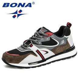 Dress Shoes BONA Designers Action Leather Sport Man Sneakers Running Men Tennis Male Walking Footwear Trendy Fitness 220829