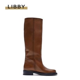 Boots Women Long Winter Warm Sexy OverTheKnee Brown Fashion Flat Female Shoes Round Toe Motorcycle Punk 220829