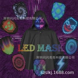 Gesture Sensor Halloween Led Mask Party Favor Luminous Mask Face Change Sensor Party Dance Bar Atmosphere Props