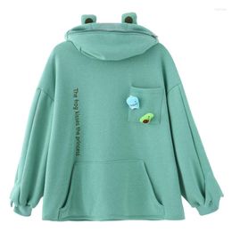 Honey Peach Frog Costume Hoodie Animal Cosplay Halloween Party Hooded Tops Oversized Loose Fit Sweatshirts with Pockets 